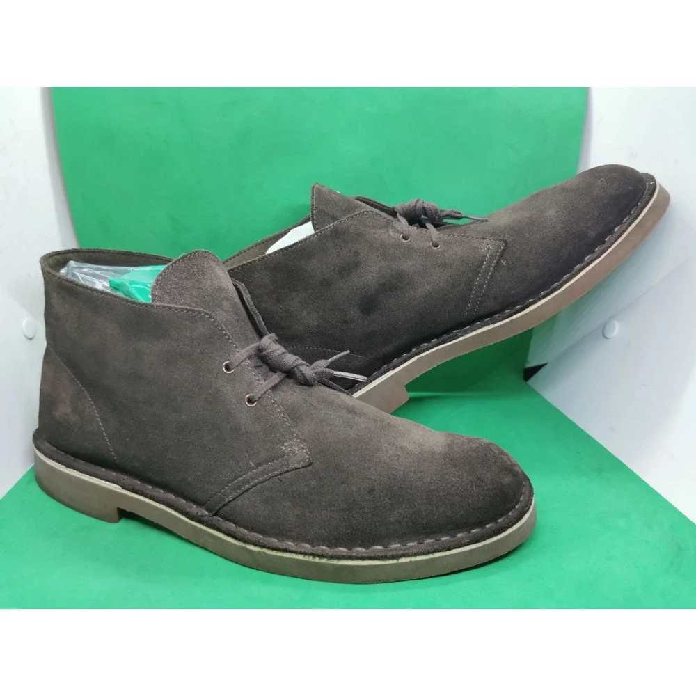 Clarks Bushacre 2 Chukka Brown Suede Leather Chukka Boots Lace Up Men Size 13 M